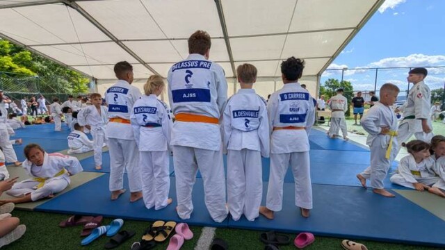 Judokas de l'AJSS lors du tournoi international de Vladeni en Roumanie - Echange Roumanie Judo
